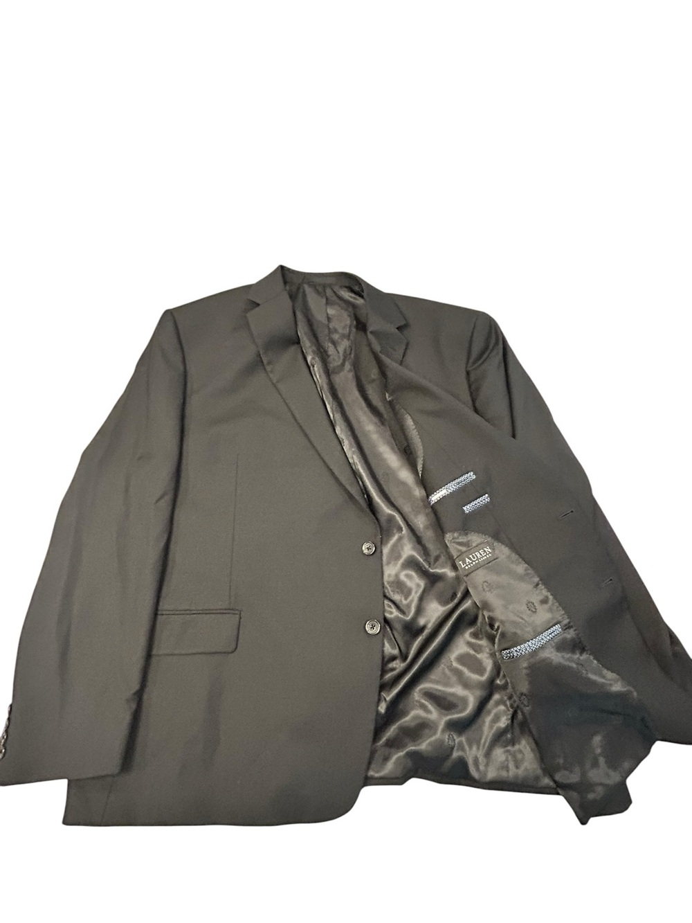 Lauren Ralph Lauren Black Two-Piece Suit 54R x 44/42 Formal Wool Blend Men’s - Picture 4 of 16